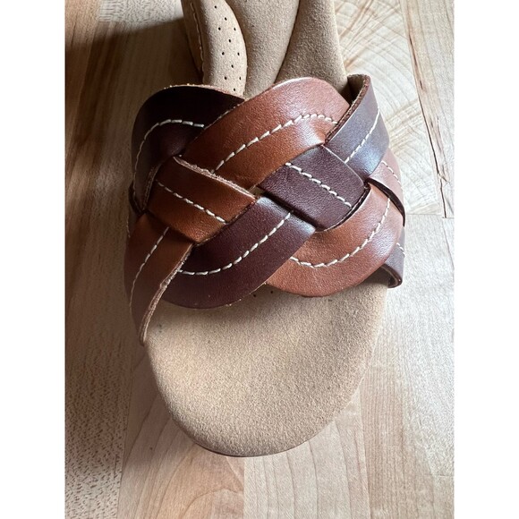 Clarks Giselle Coast Platform Sandals Comfort Cork Leather Braid Brown 7 M - NEW - Picture 2 of 10